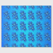 Papier Cadeau Ketmie et tortues bleues de Honu (Plat)
