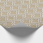 Papier Cadeau Khaki Blanc XL Quatrefoil Marocain #7DS (Coin)