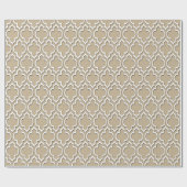 Papier Cadeau Khaki Blanc XL Quatrefoil Marocain #7DS (Plat)