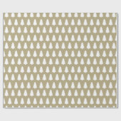 Papier Cadeau Khaki et blanc arbre simple Motif vacances d'hiver (Plat)