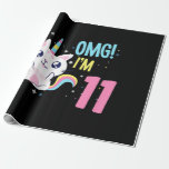 Papier Cadeau Kids 11 Year Old Girl Birthday<br><div class="desc">Enfants de 11 ans fille Anniversaire tenue Unicorn Chat Funny chat visage design pour les amoureux de les chats, femmes chat maman, cadeau pour maman, mignonette chat tee - shirts pour femmes. C'est un cadeau d'anniversaire pour un homme, un cadeau d'ami, des cadeaux de père ou des cadeaux de Noël....</div>
