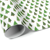 Papier Cadeau Kids drawing style Christmas tree (Coin rond)