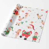 Papier Cadeau Kids Elf Christmas Wrapping Paper (Déroulé)