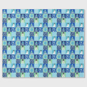 Papier Cadeau Kids Octopus Winter Sports Patchwork Personalized (Plat)