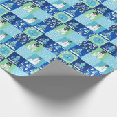 Papier Cadeau Kids Octopus Winter Sports Patchwork Personalized (Coin)