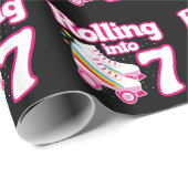 Papier Cadeau Kids Skate Party - 7e anniversaire - Roller Skate (Coin rond)