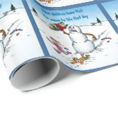 Papier Cadeau Killer Snowman Drôle Cartoon Noël Enveloppement Ca (Coin rond)