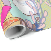 Papier Cadeau Kimchi Making Pattern – Illustrated Korean Food Wr (Coin rond)