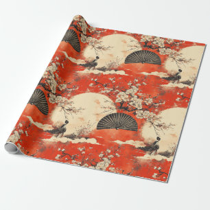 Papier Cadeau Kimono Couple Sakura Romantique Motif (1)