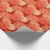 Papier Cadeau Kimono Floral Moderne Impression, Mandarin Orange (Coin)