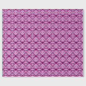 Papier Cadeau Kimono imprimé, prune et rose (Plat)