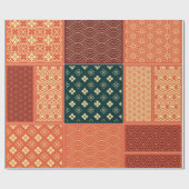 Papier Cadeau Kimono Mix Motif Rouge (Plat)