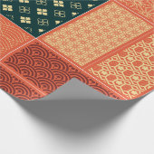 Papier Cadeau Kimono Mix Motif Rouge (Coin)