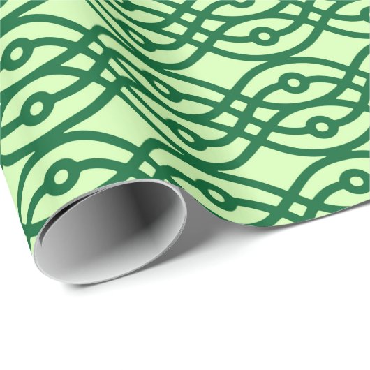 Papier Cadeau Kimono, vert clair et vert foncé (Coin rond)
