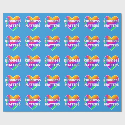 Papier Cadeau Kindness Matters Rainbow Heart (Plat)