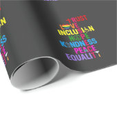 Papier Cadeau Kindness Peace Equality Love Inclusion Hope (Coin rond)