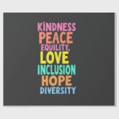 Papier Cadeau Kindness Peace Equality Love Inclusion Hope Divers (Plat)