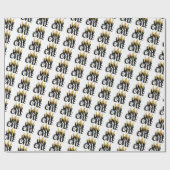 Papier Cadeau King Wild One Gold Crown 1ère fête d'anniversaire (Plat)