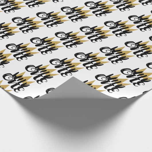 Papier Cadeau King Wild One Gold Crown 1ère fête d'anniversaire (Coin)