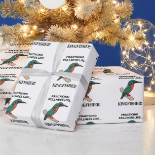 Papier Cadeau Kingfisher Pratiquant La Sticité Comme Kingfisher
