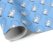 Papier Cadeau KiniArt Joyful Westie Noël (Coin rond)