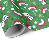 Papier Cadeau KiniArt Westie Noël Cadeau de Noël (Coin rond)