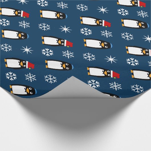 Papier Cadeau Kippa juive heureuse de pingouin de Hanoukka (Coin)