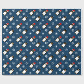 Papier Cadeau Kippa juive heureuse de pingouin de Hanoukka (Plat)