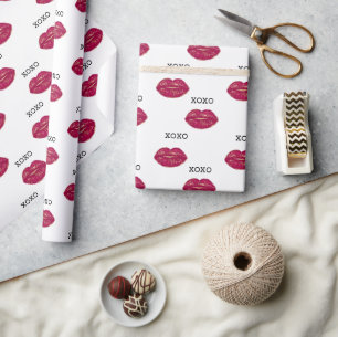 Papier Cadeau Kiss Red Lips XOXO