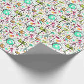 Papier Cadeau Kit Tambour : Aquarelle Memphis Retro. (Coin)