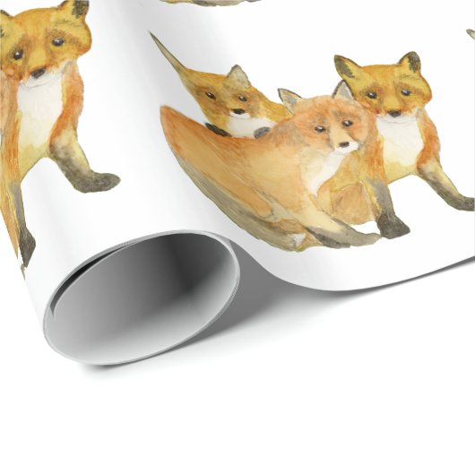 Papier Cadeau Kits Fox (Coin rond)