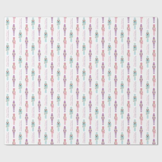 Papier Cadeau Kitsch Casse-Noix Soldats En Bois Joyeux Vacances (Plat)