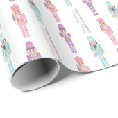 Papier Cadeau Kitsch Casse-Noix Soldats En Bois Joyeux Vacances (Coin rond)