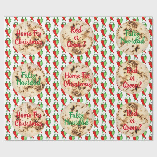 Papier Cadeau Kitsch Faliz Navidad Tortilla Chili Votre Texte (Plat)