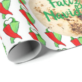 Papier Cadeau Kitsch Faliz Navidad Tortilla Chili Votre Texte (Coin rond)
