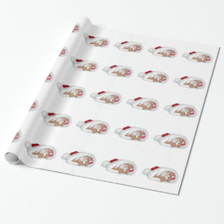 Papier Cadeau Kitten à Santa hat