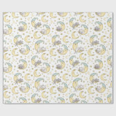 Papier Cadeau Kitten assis sur l'homme dans la lune (Plat)