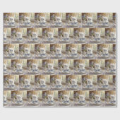 Papier Cadeau Kitten blanc dans une Tea up (Plat)