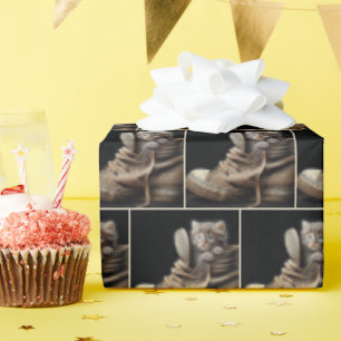 Papier Cadeau Kitten En Vieux Basket