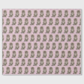 Papier Cadeau Kitten Gris Sur Pois (Plat)