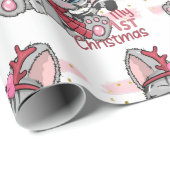 Papier Cadeau Kitten, Mon premier papier d'enveloppement de Noël (Coin rond)