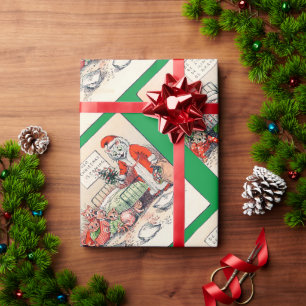 Papier Cadeau Kittens et Père Noël Cat, Louis Wain Wrapping Papi