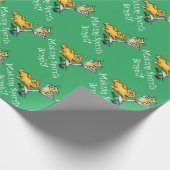 Papier Cadeau Kittens Fabriquer des esprits brillant Vert Noël C (Coin)