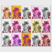 PAPIER CADEAU KITTY CAT / KITTEN AVEC ROSES ROUGES (Plat)