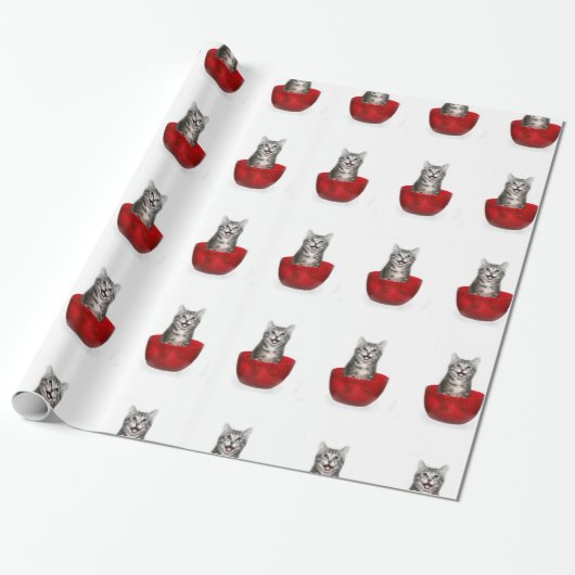 Papier Cadeau Kitty dans la cuvette (Déroulé)