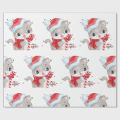 Papier Cadeau Kitty de Noël avec lumières (Plat)