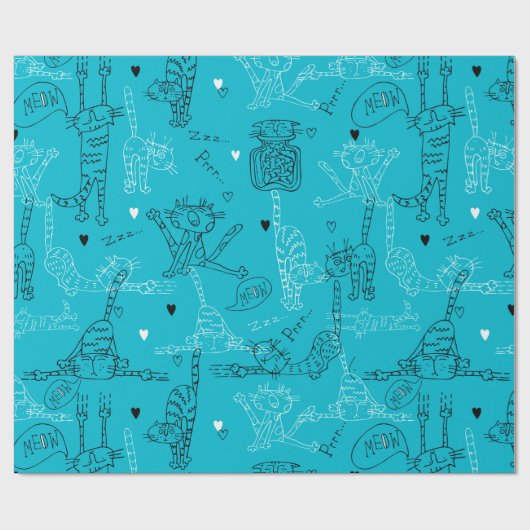 Papier Cadeau Kitty Kat Antics (Plat)