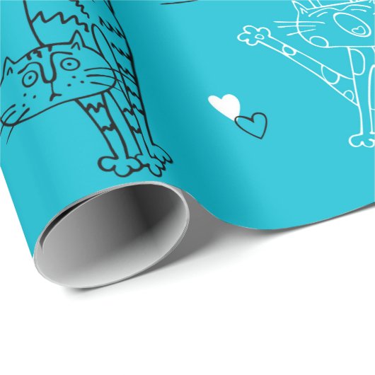 Papier Cadeau Kitty Kat Antics (Coin rond)