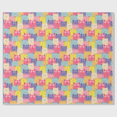 Papier cadeau Kitty Kat - Chats - Pastels (Plat)