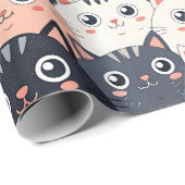 Papier Cadeau Kitty Kat Kaleidoscope (Coin rond)